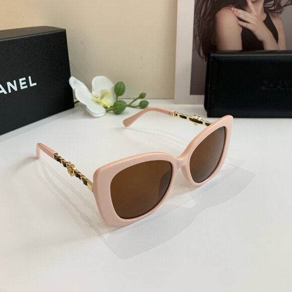 Chanel Light Pink Cat-Eye Sunglasses with Brown Lenses - Picture 3 of 7